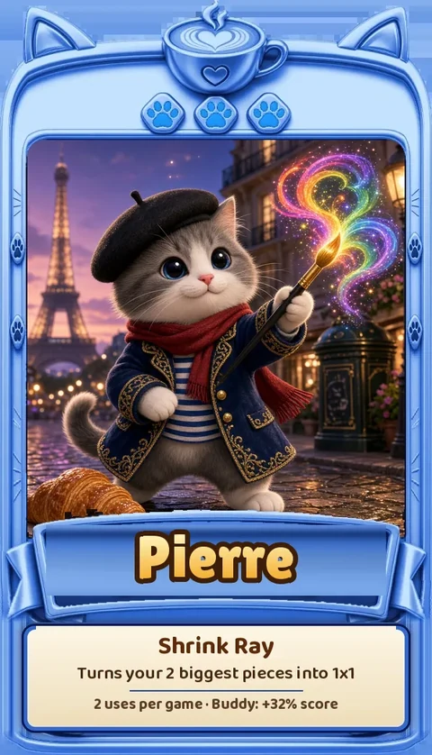 Pierre, a cat in a beret with a paintbrush